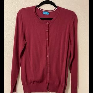 Burgundy cardigan sweater